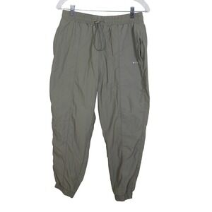 Wilo The Label Mens Olive Green Nylon Track Pants Mesh Lined Joggers Size M
